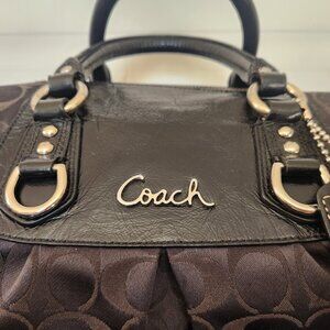 COACH Y2K Ashley Signature Satchel in black with iconic black "C" pattern